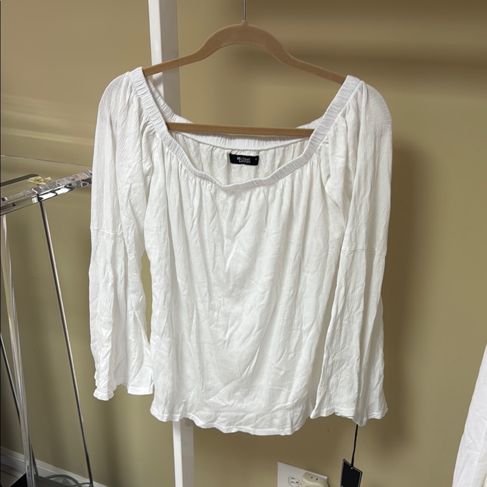 Michael Lauren White peasant style top off the shoulder new with tags size S